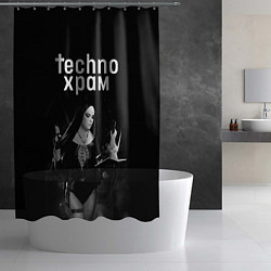 Шторка для душа Techno храм монашка колдунья, цвет: 3D-принт — фото 2