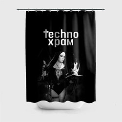 Шторка для душа Techno храм монашка колдунья, цвет: 3D-принт
