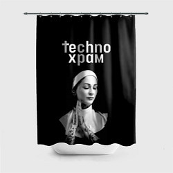 Шторка для ванной Techno храм монашка в татуировках