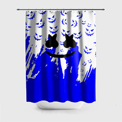 Шторка для душа Marshmello dj blue pattern music band, цвет: 3D-принт