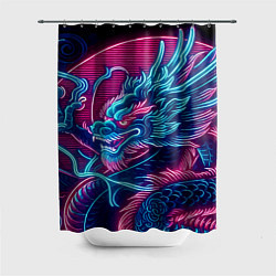 Шторка для душа Свирепый японский дракон - ирезуми, цвет: 3D-принт