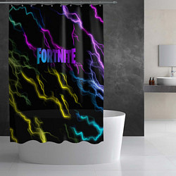 Шторка для душа Fortnite неоновый шторм абстракция, цвет: 3D-принт — фото 2