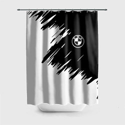 Шторка для душа BMW sport краски черные разрывы, цвет: 3D-принт