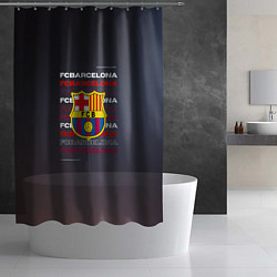 Шторка для душа Логотип футбольный клуб Барселона, цвет: 3D-принт — фото 2