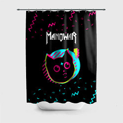 Шторка для душа Manowar - rock star cat, цвет: 3D-принт