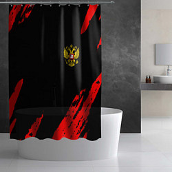 Шторка для душа Россия герб краски красные, цвет: 3D-принт — фото 2