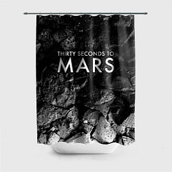 Шторка для душа Thirty Seconds to Mars black graphite, цвет: 3D-принт
