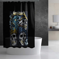 Шторка для душа Metallica - skulls, цвет: 3D-принт — фото 2