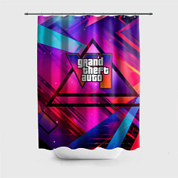 Шторка для душа GTA 6 logo абстракция, цвет: 3D-принт