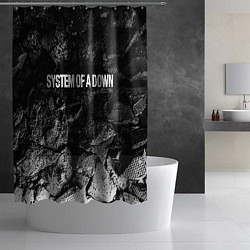 Шторка для душа System of a Down black graphite, цвет: 3D-принт — фото 2