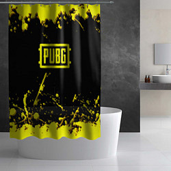 Шторка для душа Пабг жёлтые краски геймер, цвет: 3D-принт — фото 2