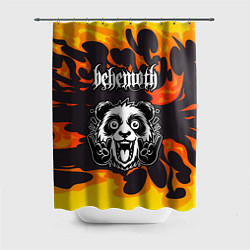 Шторка для душа Behemoth рок панда и огонь, цвет: 3D-принт