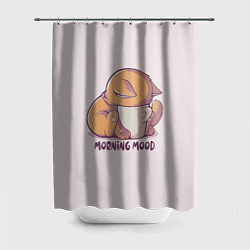 Шторка для душа Morning mood - cat, цвет: 3D-принт