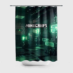 Шторка для душа Minecraft logo в стиле киберпанк, цвет: 3D-принт