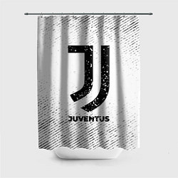 Шторка для душа Juventus с потертостями на светлом фоне, цвет: 3D-принт