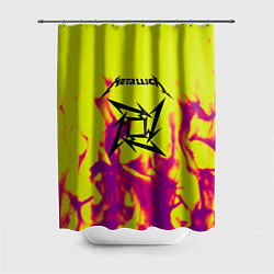 Шторка для душа Металлика огненный стиль бенд, цвет: 3D-принт
