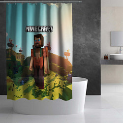 Шторка для душа Minecraft персонаж, цвет: 3D-принт — фото 2