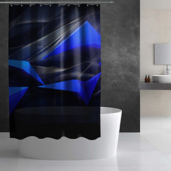 Шторка для душа Black and blue abstract background sport style, цвет: 3D-принт — фото 2