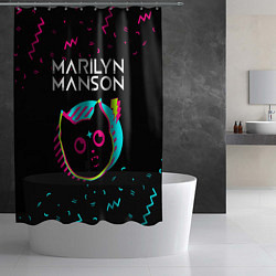Шторка для душа Marilyn Manson - rock star cat, цвет: 3D-принт — фото 2
