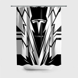 Шторка для душа Tesla - black and white, цвет: 3D-принт