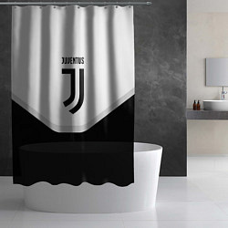 Шторка для душа Juventus black geometry sport, цвет: 3D-принт — фото 2