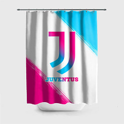 Шторка для душа Juventus neon gradient style, цвет: 3D-принт