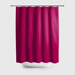 Шторка для душа Насыщенный тёмно-розовый в полоску, цвет: 3D-принт