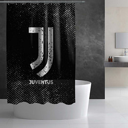 Шторка для душа Juventus с потертостями на темном фоне, цвет: 3D-принт — фото 2