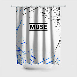 Шторка для душа MUSE рок стиль краски, цвет: 3D-принт