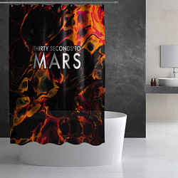 Шторка для душа Thirty Seconds to Mars red lava, цвет: 3D-принт — фото 2