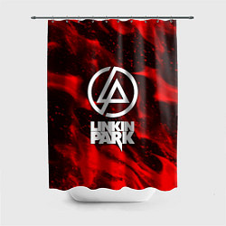 Шторка для душа Linkin park красный огонь, цвет: 3D-принт