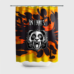 Шторка для душа In Flames рок панда и огонь, цвет: 3D-принт
