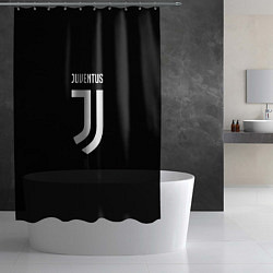 Шторка для душа Juventus sport fc белое лого, цвет: 3D-принт — фото 2