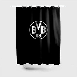 Шторка для душа Borussia sport fc белое лого, цвет: 3D-принт