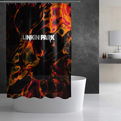 Шторка для душа Linkin Park red lava, цвет: 3D-принт — фото 2