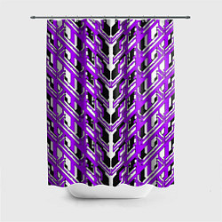 Шторка для душа Фиолетовая техно броня, цвет: 3D-принт