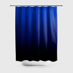 Шторка для душа Полосатый градиент сине-чёрный, цвет: 3D-принт