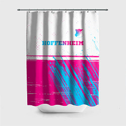 Шторка для душа Hoffenheim neon gradient style посередине, цвет: 3D-принт