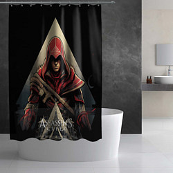 Шторка для душа Assassins creed темный капюшон, цвет: 3D-принт — фото 2