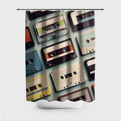 Шторка для душа Ретро аудио кассеты, цвет: 3D-принт