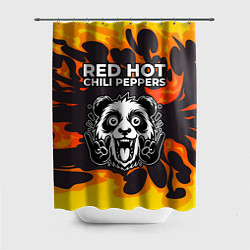 Шторка для душа Red Hot Chili Peppers рок панда и огонь, цвет: 3D-принт