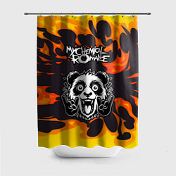 Шторка для душа My Chemical Romance рок панда и огонь, цвет: 3D-принт