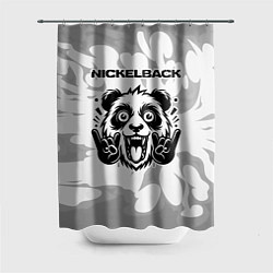 Шторка для душа Nickelback рок панда на светлом фоне, цвет: 3D-принт