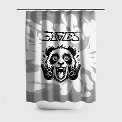 Шторка для душа Eagles рок панда на светлом фоне, цвет: 3D-принт