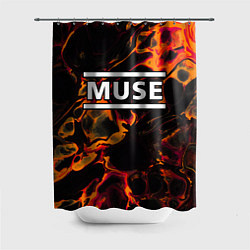 Шторка для душа Muse red lava, цвет: 3D-принт