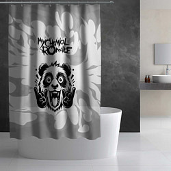 Шторка для душа My Chemical Romance рок панда на светлом фоне, цвет: 3D-принт — фото 2