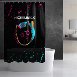 Шторка для душа Nickelback - rock star cat, цвет: 3D-принт — фото 2