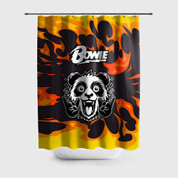 Шторка для душа David Bowie рок панда и огонь, цвет: 3D-принт