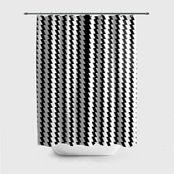 Шторка для душа Чёрно-белые вертикальные полосы, цвет: 3D-принт