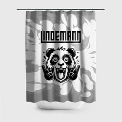 Шторка для душа Lindemann рок панда на светлом фоне, цвет: 3D-принт